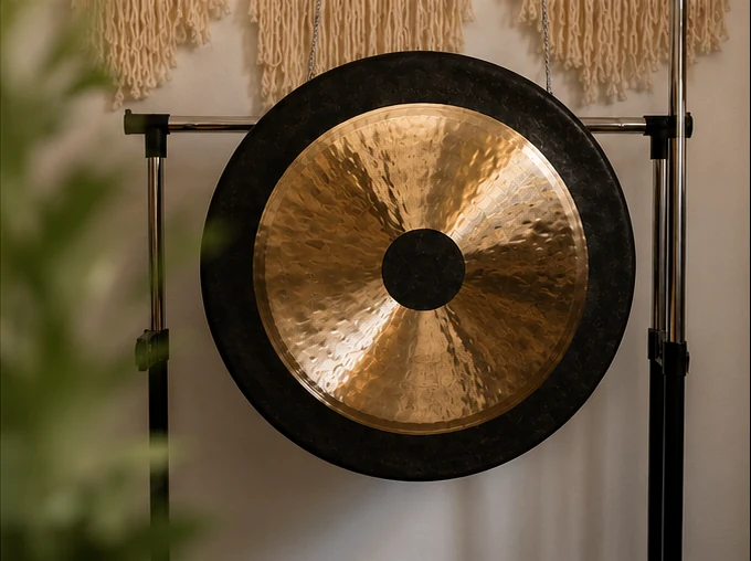 Therapeutic gong in the Soul Harmony room